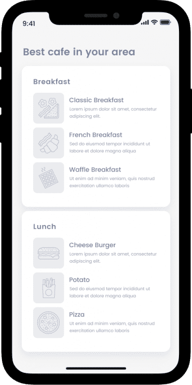 Own product catalog and menu