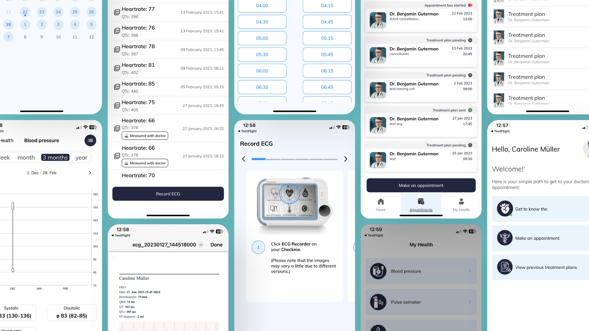 mobile app that connects a stethoscope via Bluetooth.