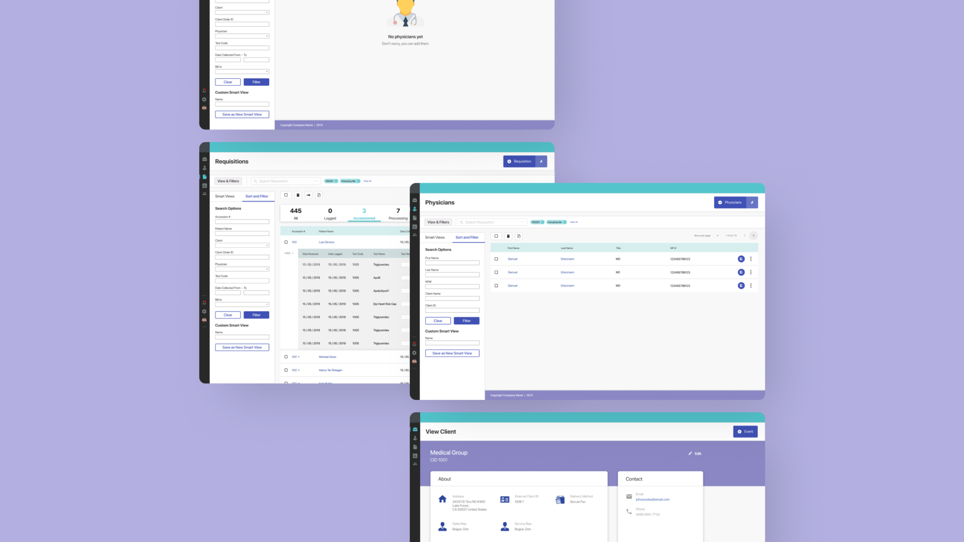 A web portal that assisted a medical laboratory