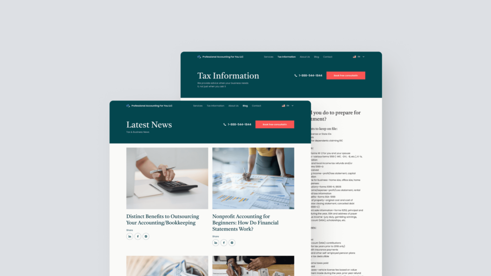 A website redesign for a financial services company