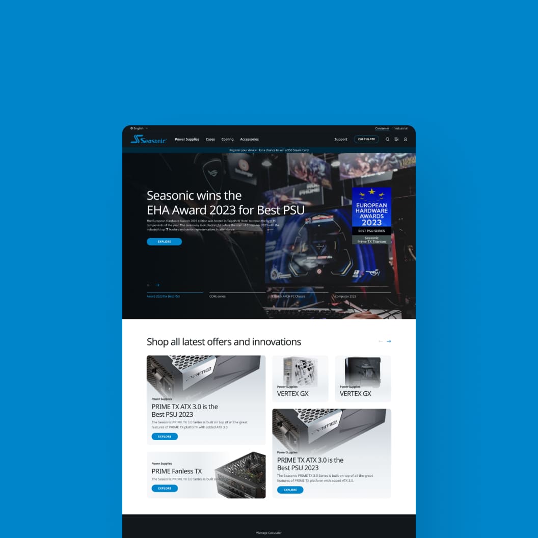 Seasonic – Leading the Computer Hardware Industry with a Cutting-Edge Web Experience
