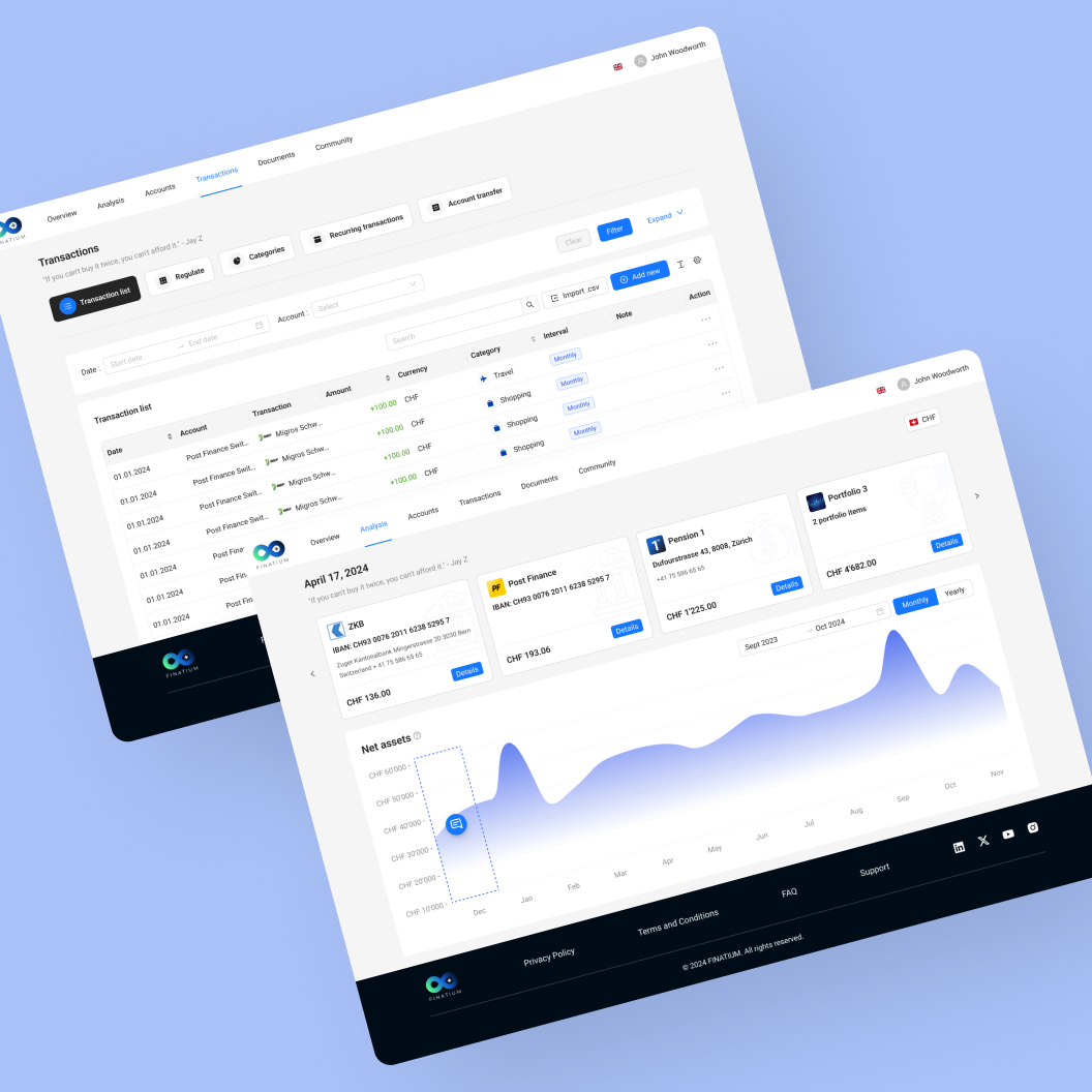 Finatium - Fintech web app
