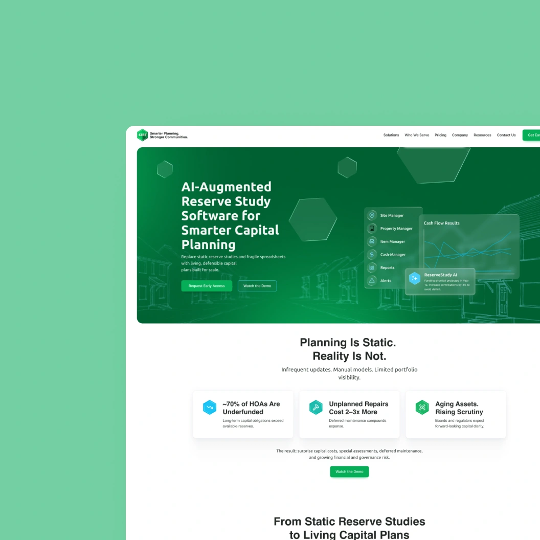 EZRS – An AI-powered platform for reserve study and property management planning.